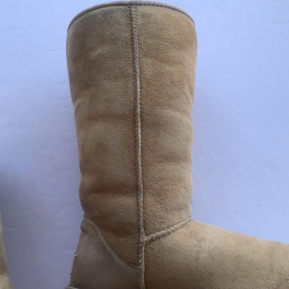 UGG Classic Tall Suede Sherpa Rare Vintage Y2k Sand 6 High Warm Boots Knee Cute - Picture 11 of 17